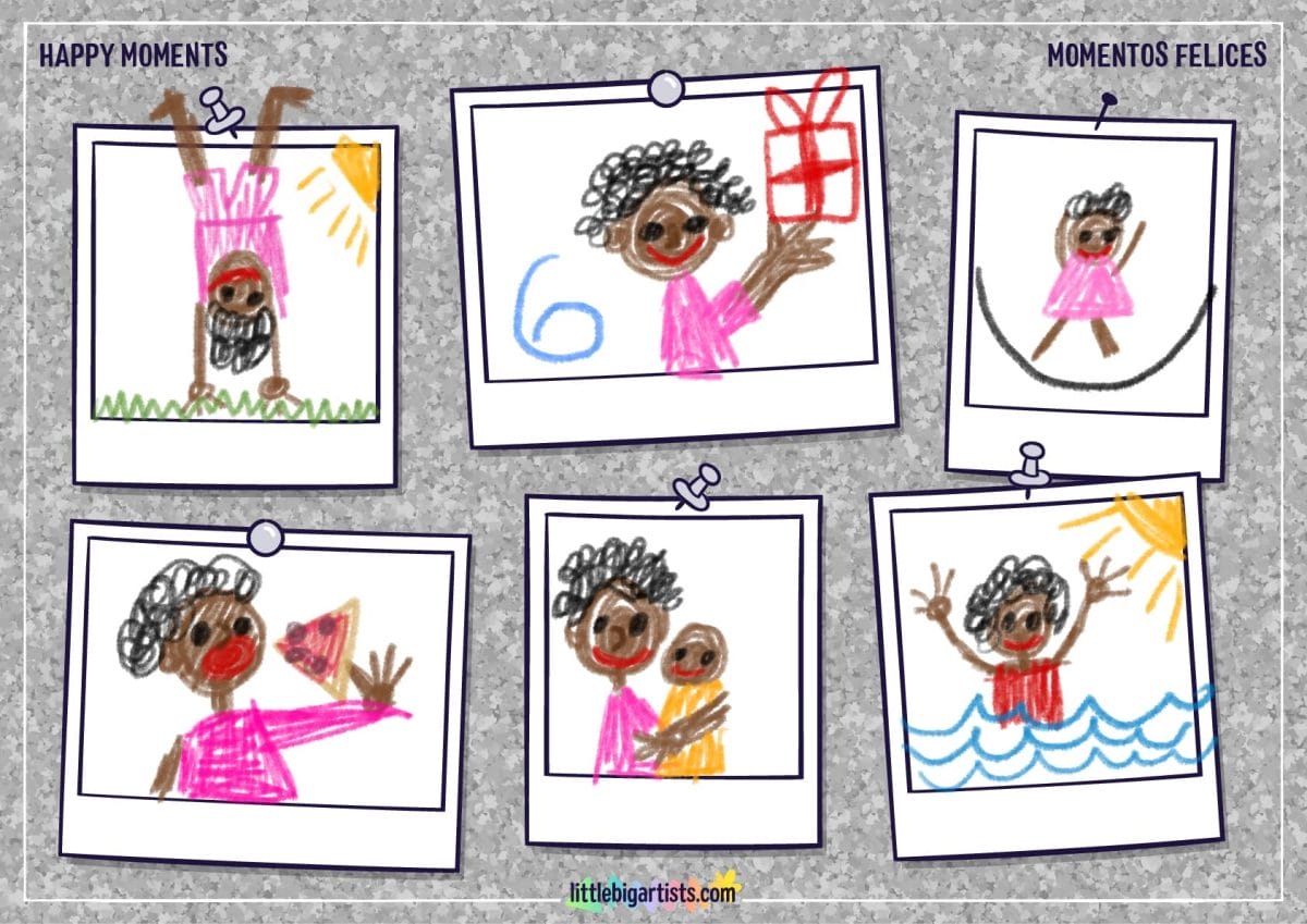 Happy Moments Creative Worksheet - LittleBigArtists