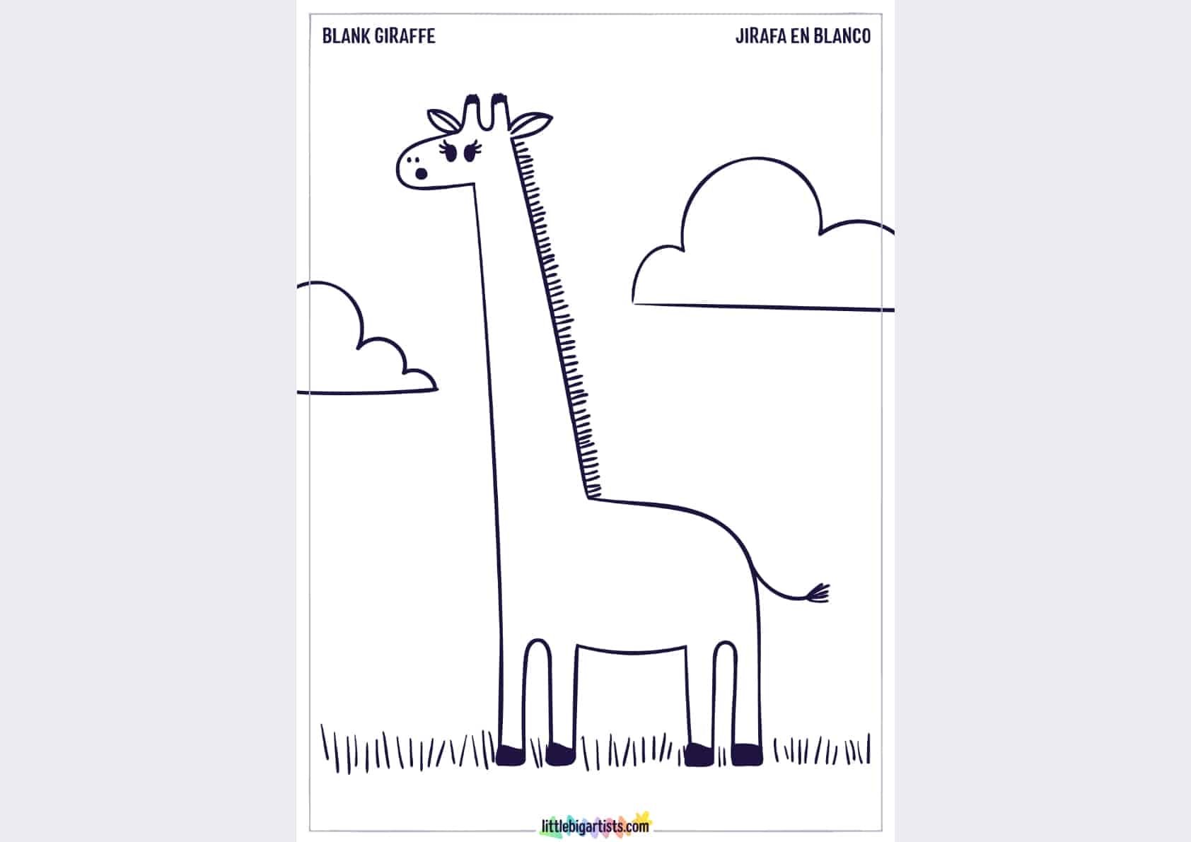 Coloring page for kids with cute giraffe. 5739874 Vector Art at Vecteezy