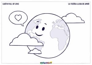 Earth Full of Love Coloring Page - LittleBigArtists