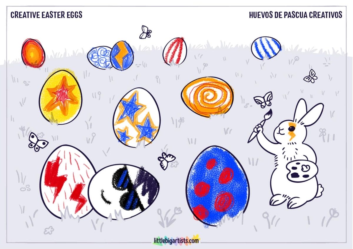 Creative Easter Eggs Creative Worksheet - LittleBigArtists