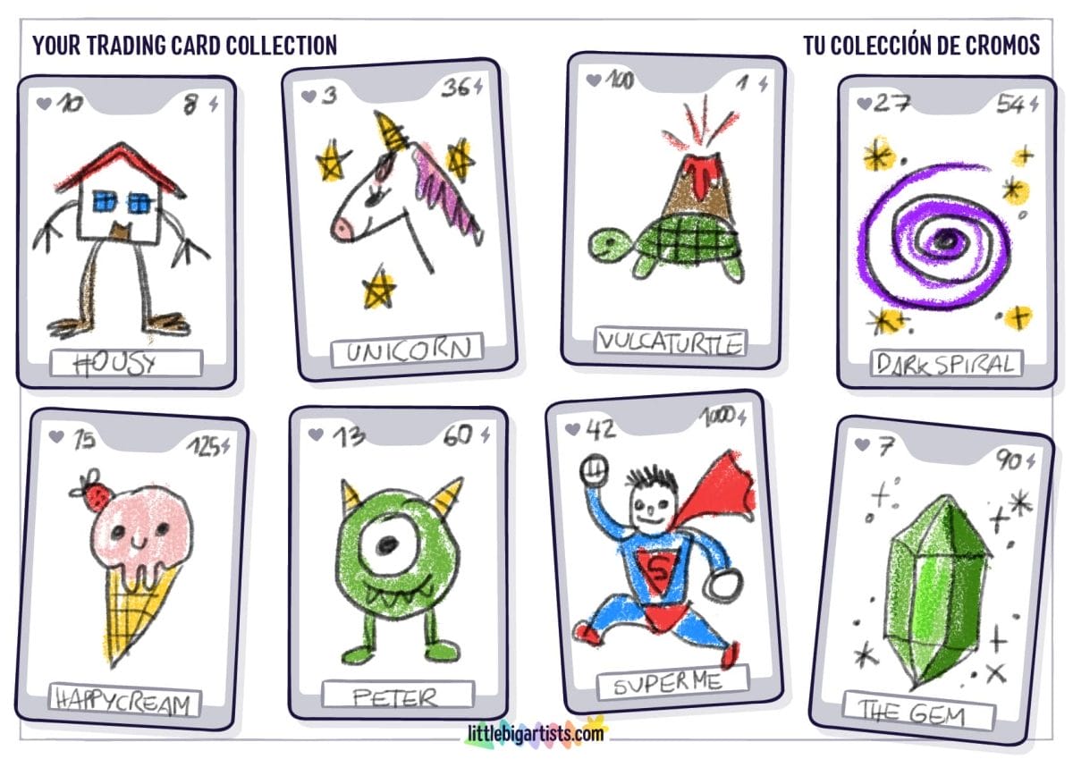 Trading Cards Creative Worksheet - LittleBigArtists