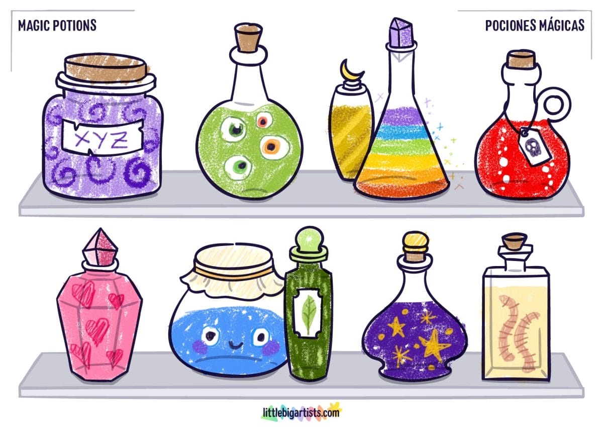 Magic Potions Creative Worksheet - LittleBigArtists