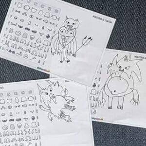 Roll-a-monster drawing activity