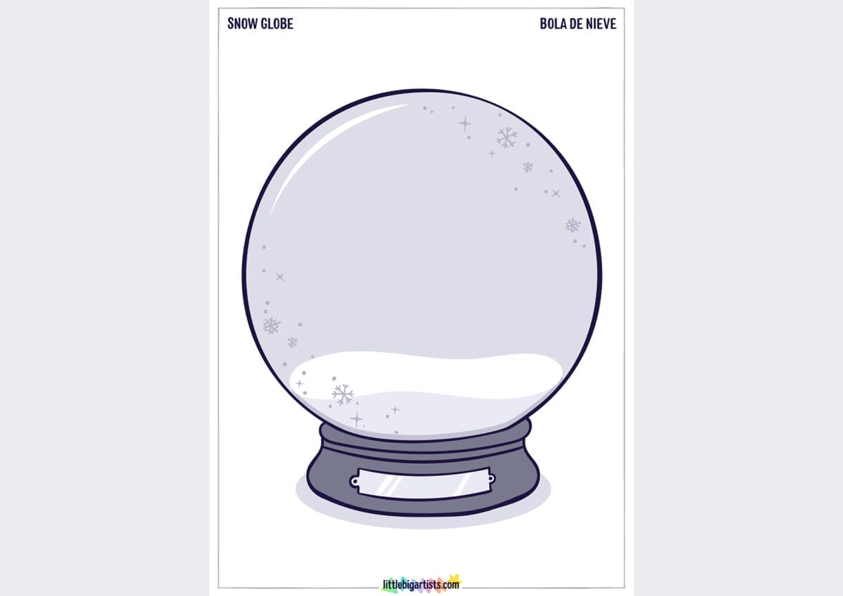 Snow Globe Creative Worksheet - LittleBigArtists