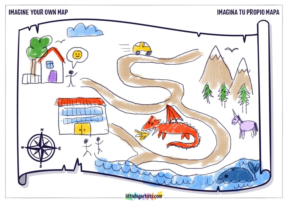 Imagine Your Own Map Creative Worksheet - LittleBigArtists