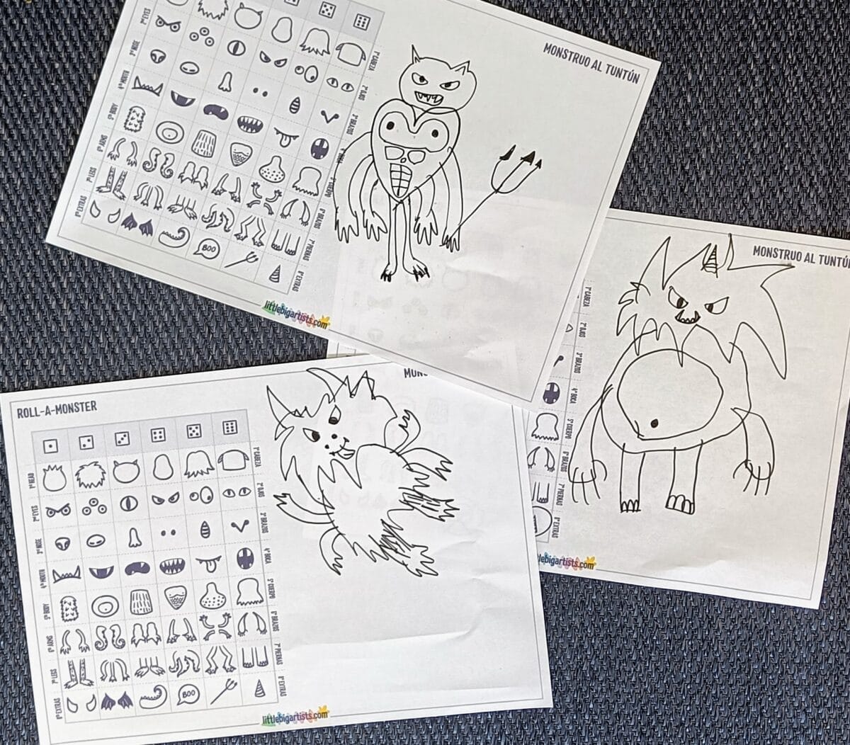 Roll-a-monster drawing activity