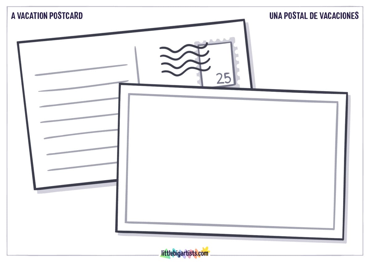 Actividad de dibujo de tarjeta postal de vacaciones - LittleBigArtists