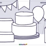 Birthday party - Printable Worksheet with Creative Drawing Activity