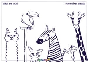 Animal Hair Salon - Printable Worksheet with Creative Drawing Activity