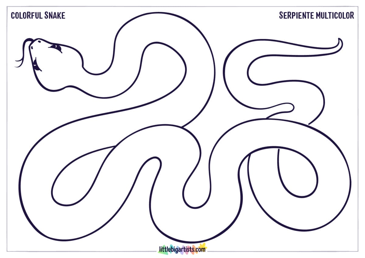 Colorful Snake - Printable Worksheet with Creative Drawing Activity