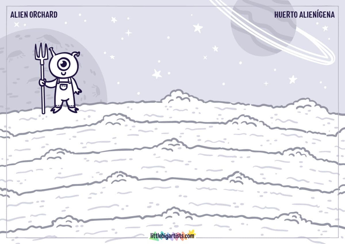 Alien Orchard - Printable Worksheet with Creative Drawing Activity