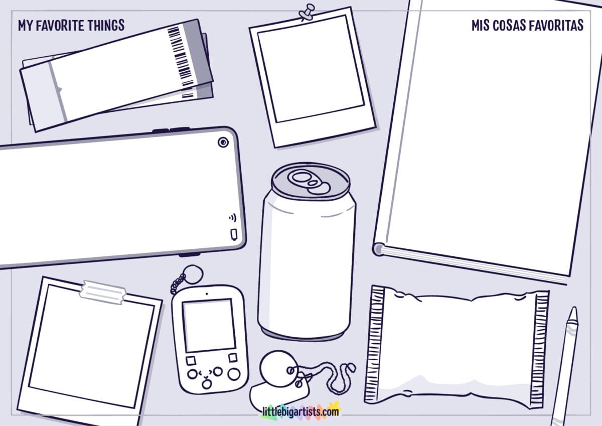 My Favorite Things - Printable Worksheet with Creative Drawing Activity