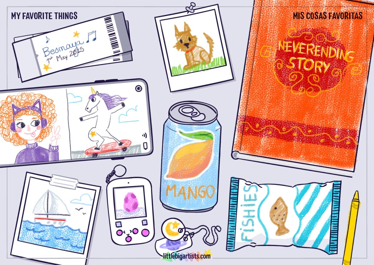 My Favorite Things - Printable Worksheet with Creative Drawing Activity
