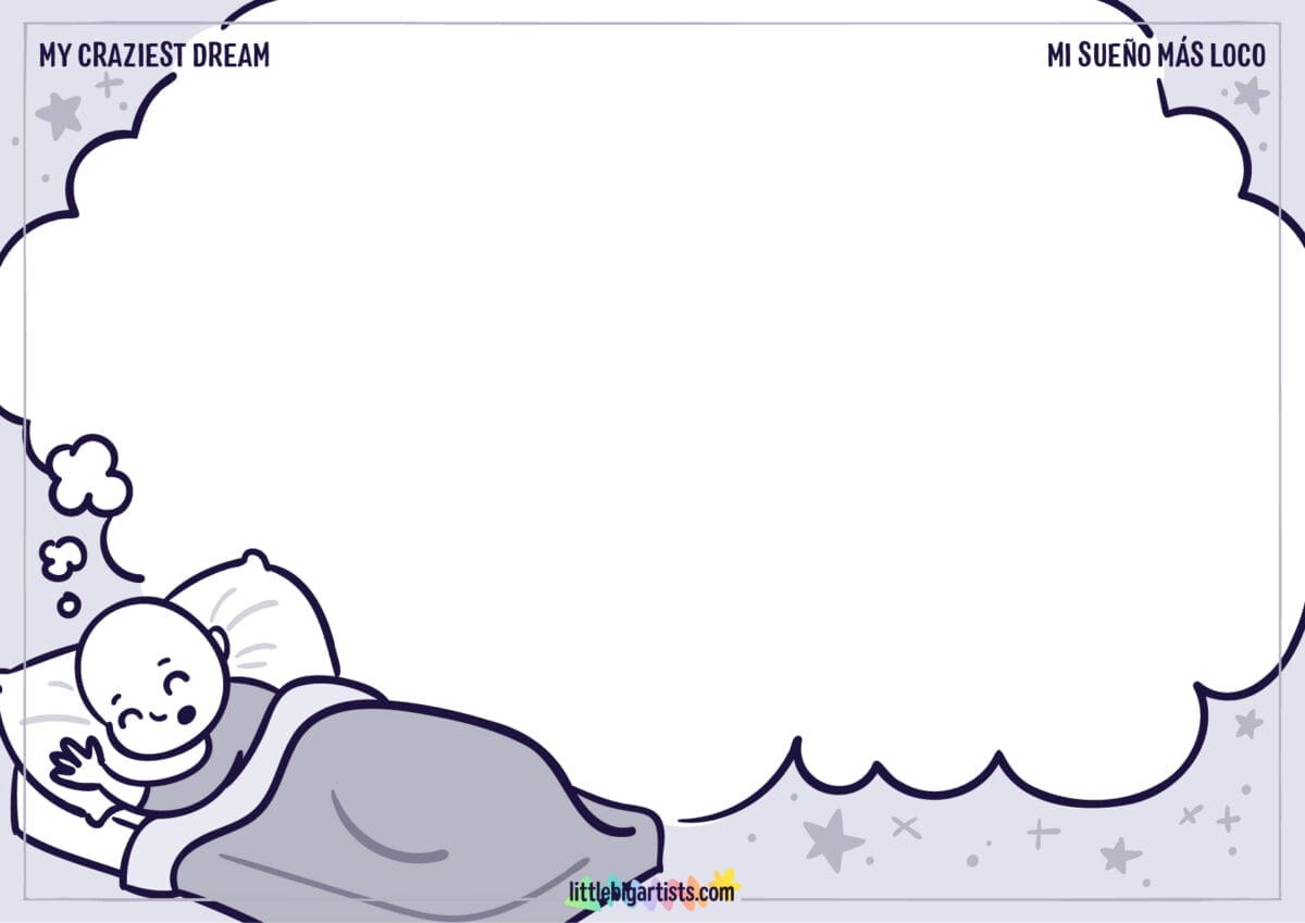 Ficha de actividades de dibujo para niños: Mi sueño más loco