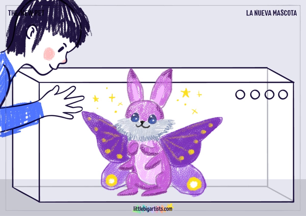 Ficha de actividades de dibujo para niños: La nueva mascota
