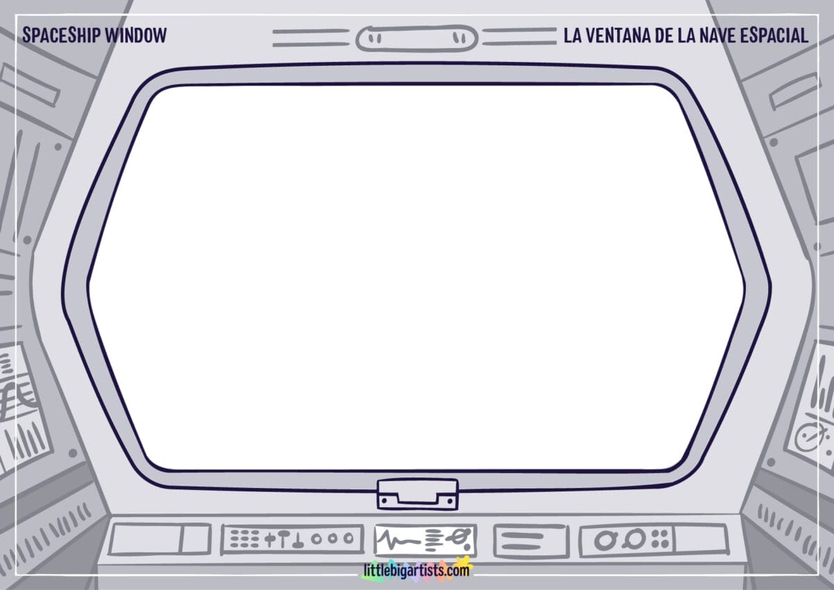 Spaceship Window - Printable Worksheet with Creative Drawing Activity